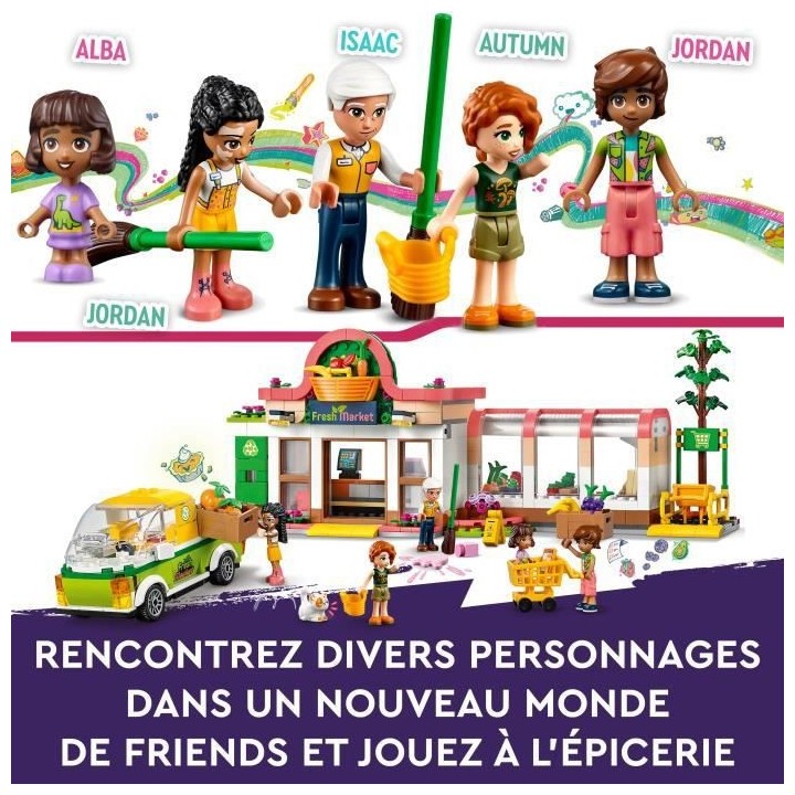 LEGO Friends 41729 L'Épicerie Biologique, Jouet Supermarché, avec Ca