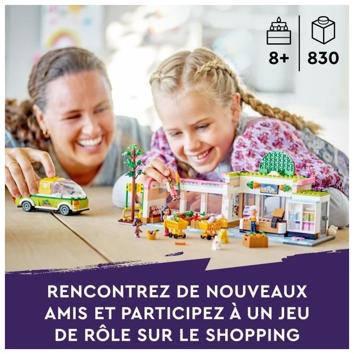 LEGO Friends 41729 L'Épicerie Biologique, Jouet Supermarché, avec Ca