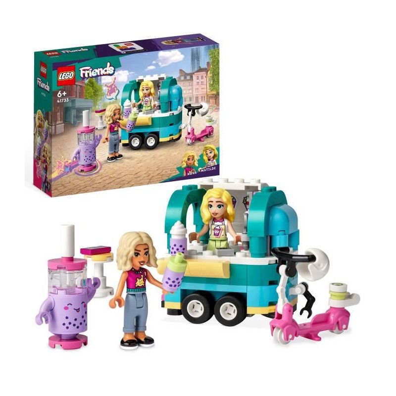 LEGO Friends 41733 La Boutique Mobile de Bubble Tea, Jouet Enfants 6 Ans, Scooter, Mini-Poupées