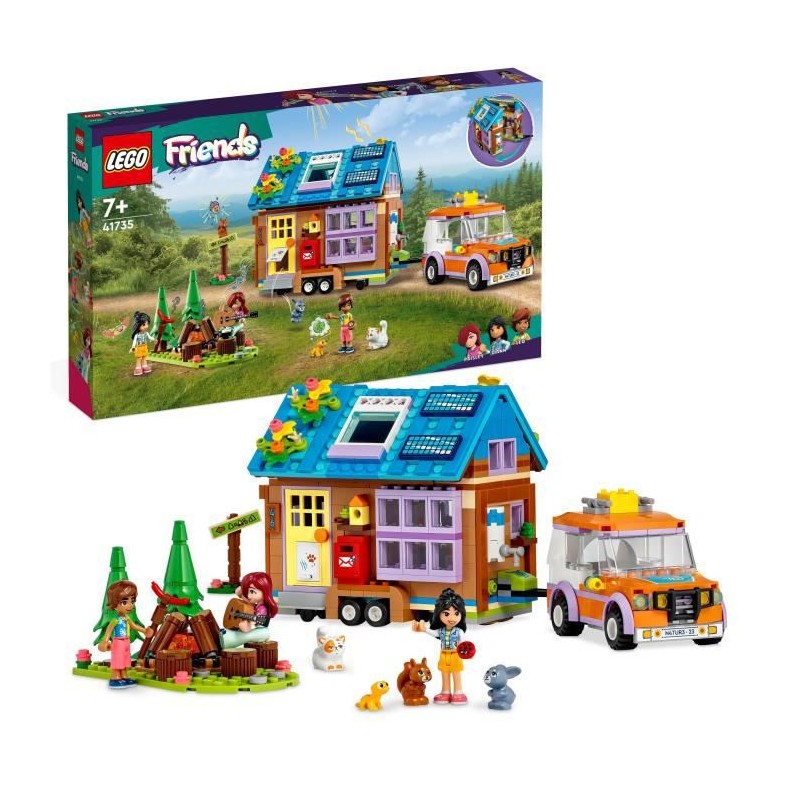 LEGO Friends 41735 La Mini Maison Mobile, Jeu Camping avec Voiture Jouet, et Mini-Poupées