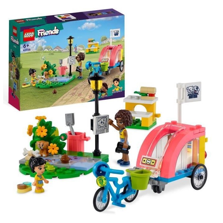 LEGO Friends 41738 Le Vélo de Sauvetage Canin, Jouet Enfants 6 Ans, a