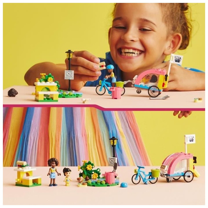 LEGO Friends 41738 Le Vélo de Sauvetage Canin, Jouet Enfants 6 Ans, a