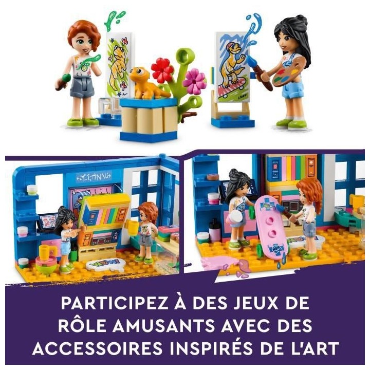 LEGO Friends 41739 La Chambre de Liann, Jouet de Maison Mini-Poupées,