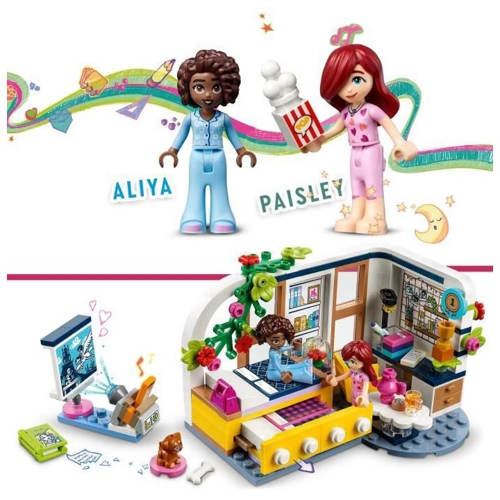 LEGO Friends 41740 La Chambre d'Aliya, Jouet avec Figurine Paisley et