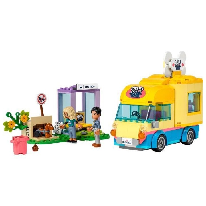 LEGO Friends 41741 La Fourgonnette de Sauvetage Canin, Jouet Animaux E