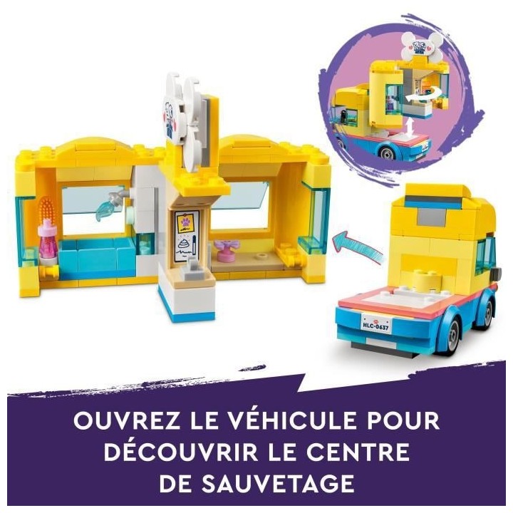 LEGO Friends 41741 La Fourgonnette de Sauvetage Canin, Jouet Animaux E
