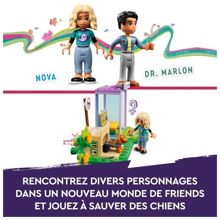 LEGO Friends 41741 La Fourgonnette de Sauvetage Canin, Jouet Animaux E