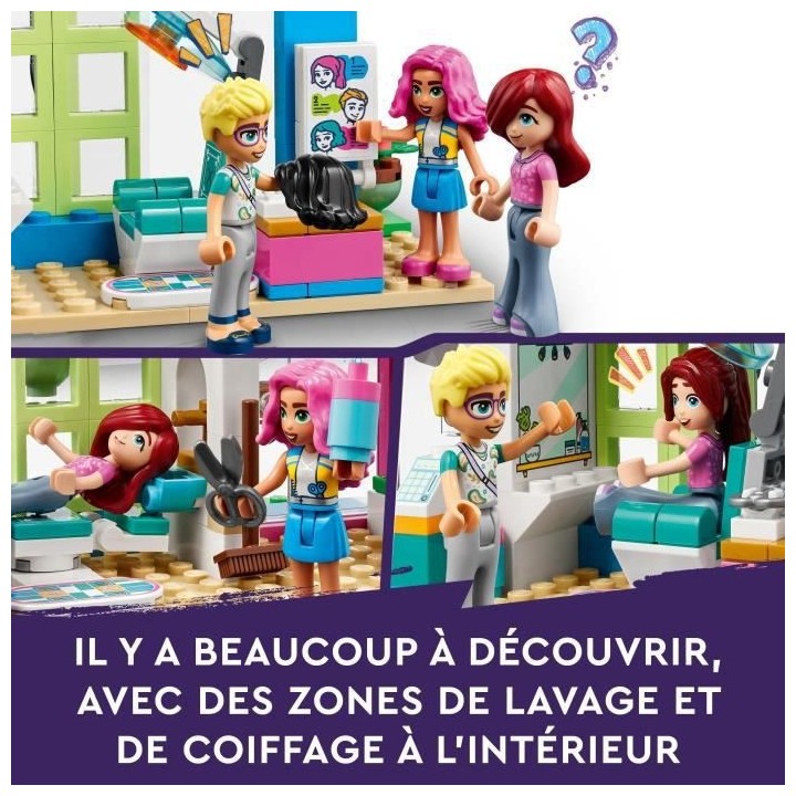 LEGO Friends 41743 Le Salon de Coiffure, Jouet de Coiffure avec Mini-P