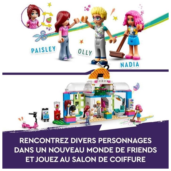 LEGO Friends 41743 Le Salon de Coiffure, Jouet de Coiffure avec Mini-P