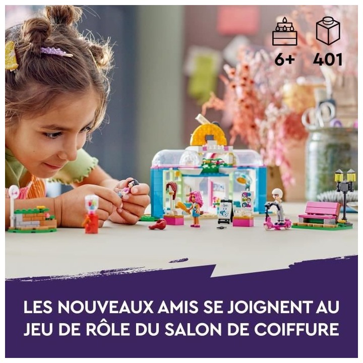 LEGO Friends 41743 Le Salon de Coiffure, Jouet de Coiffure avec Mini-P