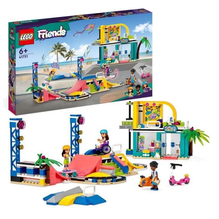 LEGO Friends 41751 Le Skatepark, Jouet de Skateboard, avec Mini-Poupé