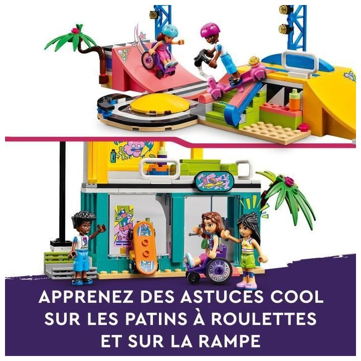 LEGO Friends 41751 Le Skatepark, Jouet de Skateboard, avec Mini-Poupé