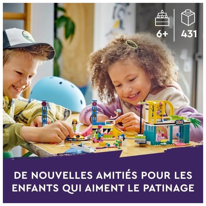 LEGO Friends 41751 Le Skatepark, Jouet de Skateboard, avec Mini-Poupé