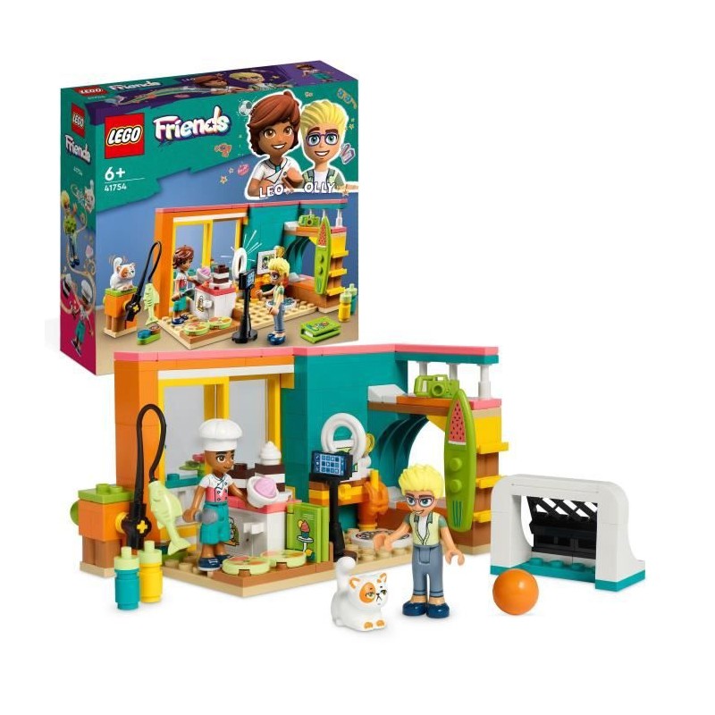 LEGO Friends 41754 La Chambre de Léo, Jouet sur la Pâtisserie, avec Mini-Poupée