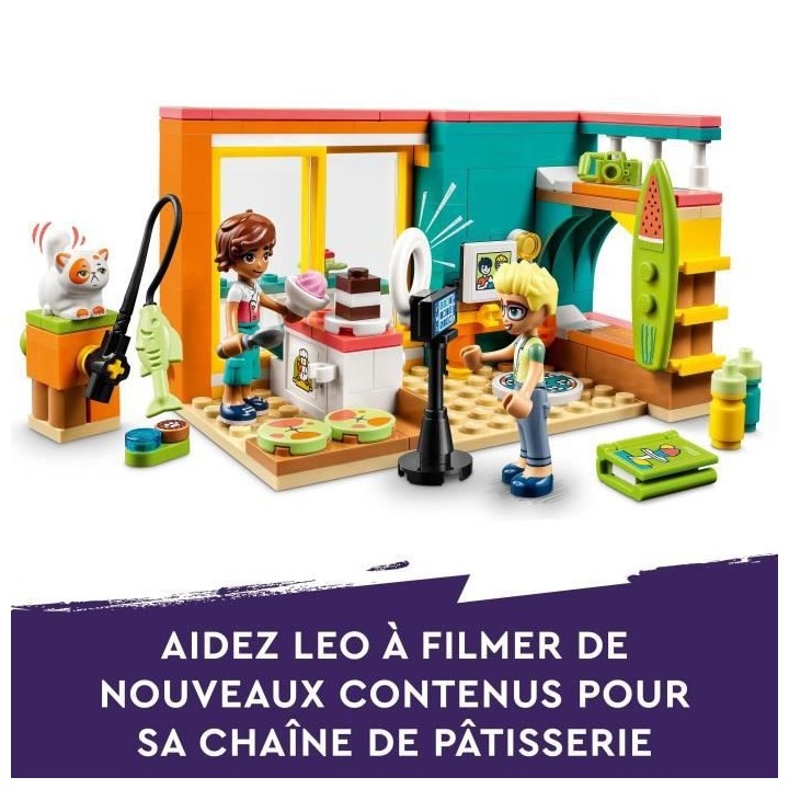 LEGO Friends 41754 La Chambre de Léo, Jouet sur la Pâtisserie, avec