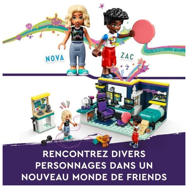 LEGO Friends 41755 La Chambre de Nova, Jouet sur le Theme du Gaming, a