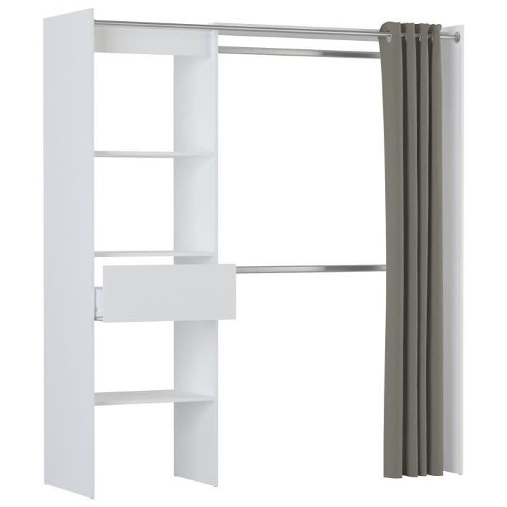 Chambre complete enfant Lila - Lit + bureau + dressing - Blanc - DEMEY