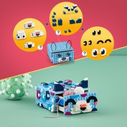 LEGO DOTS 41805 Le Tiroir Animal Créatif, Kit de Mosaique, Boîte de Rangement, Loisir Créatif