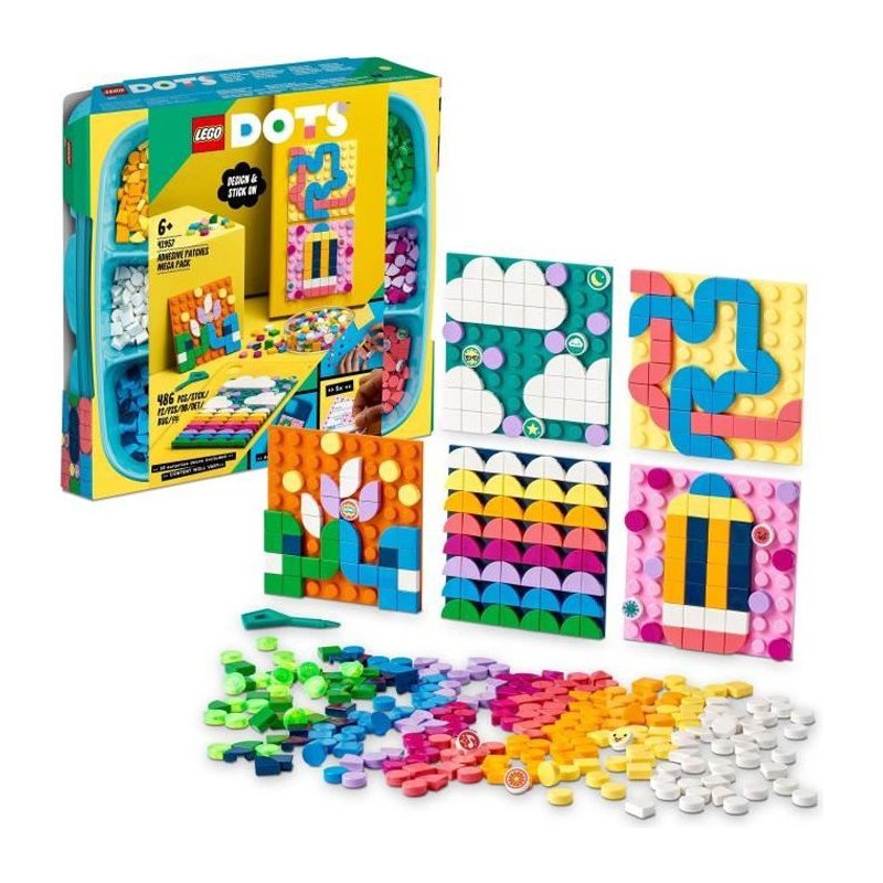 LEGO 41957 DOTS Le Méga-lot de Décorations Adhésives, Activité Manuelle, Sticker Personnalisé Téléphone, Cadeau Filles Ga