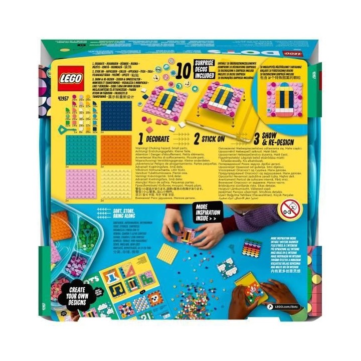 LEGO 41957 DOTS Le Méga-lot de Décorations Adhésives, Activité Man