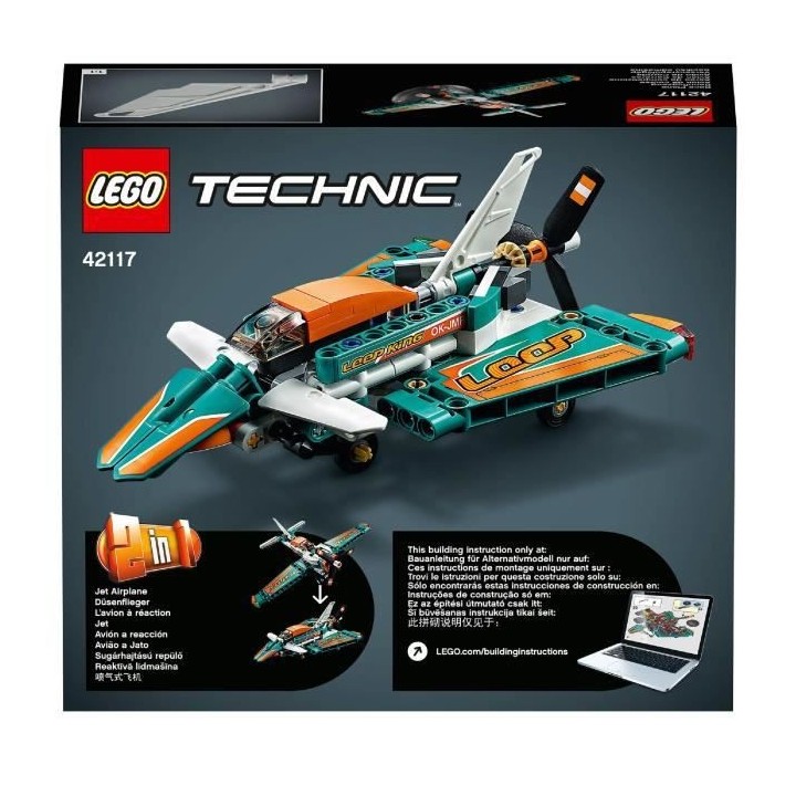 LEGO Technic 42117 Avion de Course, Jeu de Construction, Aérien, Volt