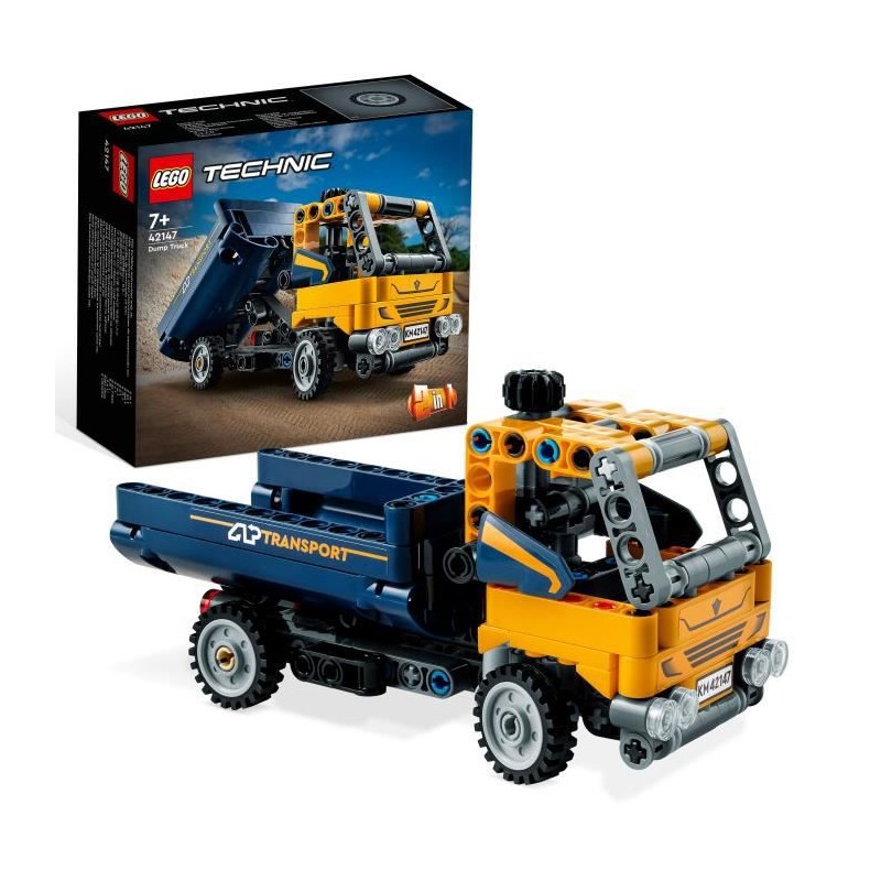 LEGO Technic 42147 Le Camion a Benne Basculante, 2-en-1, Pelleteuse Jouet, Engin de Chantier