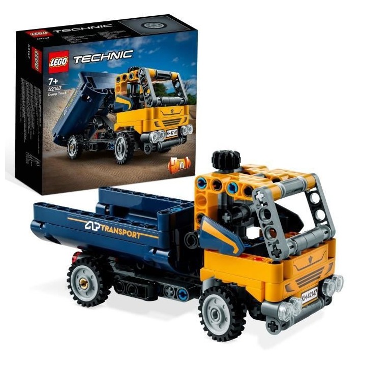 LEGO Technic 42147 Le Camion a Benne Basculante, 2-en-1, Pelleteuse Jo