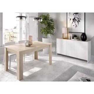Ensemble salon KLoe : Buffet + table extensible - Décor chene clair e