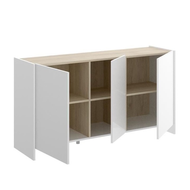Ensemble salon KLoe : Buffet + table extensible - Décor chene clair e