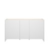 Ensemble salon KLoe : Buffet + table extensible - Décor chene clair et blanc mat