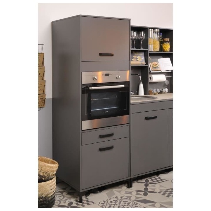 STORM Colonne four - Coloris gris ombre - L63 x P60 x H188 cm - 2 Port