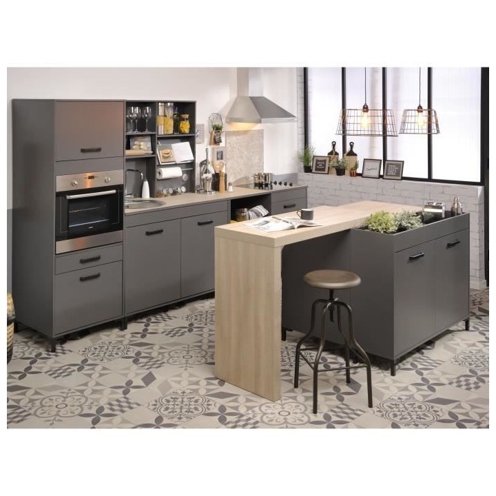 STORM Colonne four - Coloris gris ombre - L63 x P60 x H188 cm - 2 Port