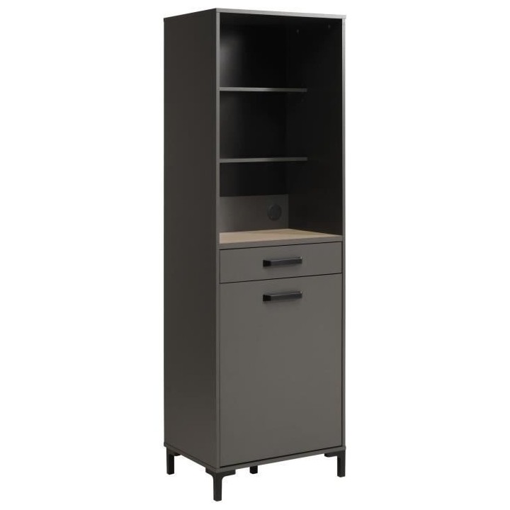 STORM Colonne - Coloris Gris ombre - L60 x P42 x H188 cm - 1 Porte + 1