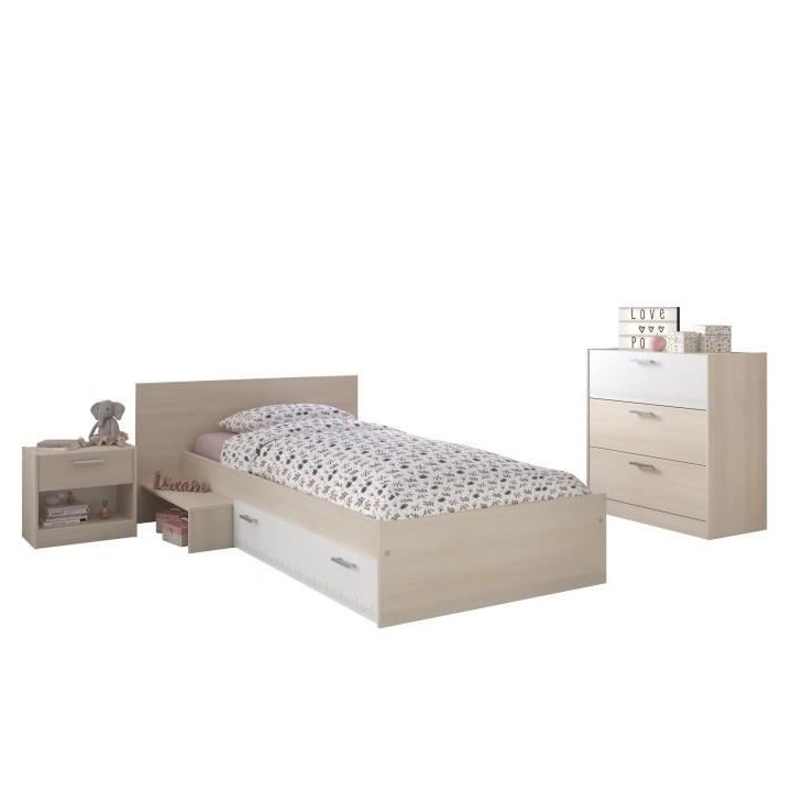 PARISOT Chambre Enfant Complete style contemporain décor acacia clair