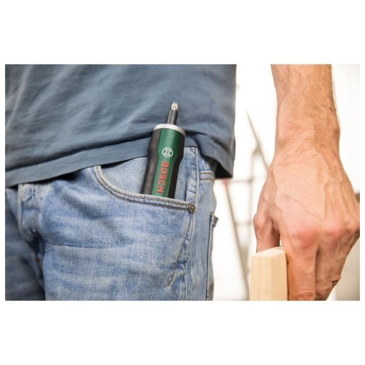 Visseuse sans fil ergonomique Bosch - PushDrive (3,6V - 1,5Ah intégr
