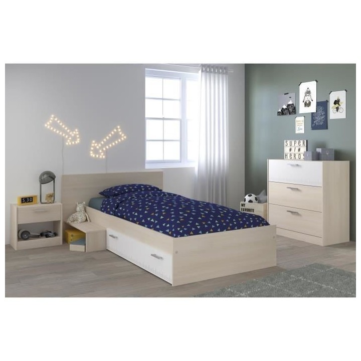 PARISOT Chambre Enfant Complete style contemporain décor acacia clair