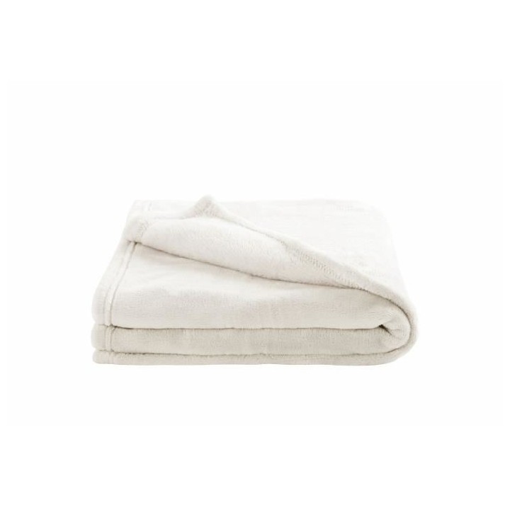 DOMIVA Couverture Microdoux - Microfibre 100% Polyester - Blanc - 75 x