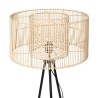 MOI Lampadaire - Métal et rotin - H150 cm - Abat-jour : 50x50x28,8 cm - Noir et beige naturel