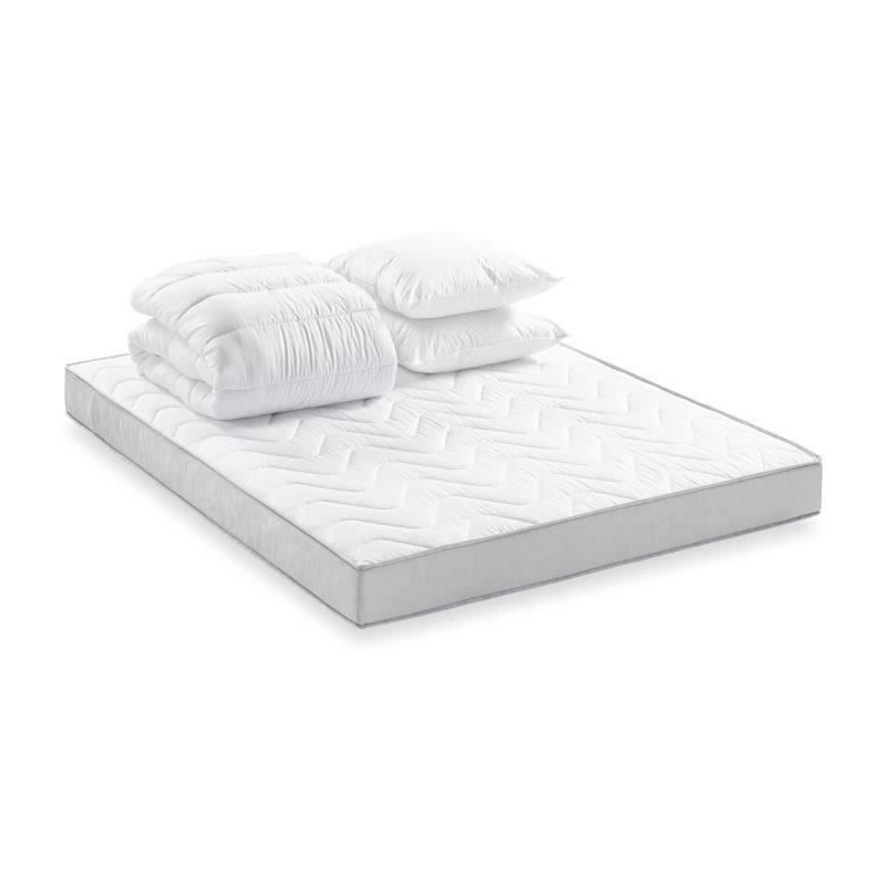 DEKO DREAM Pack matelas 160x200cm + couette 240x220 + 2 oreillers MISA