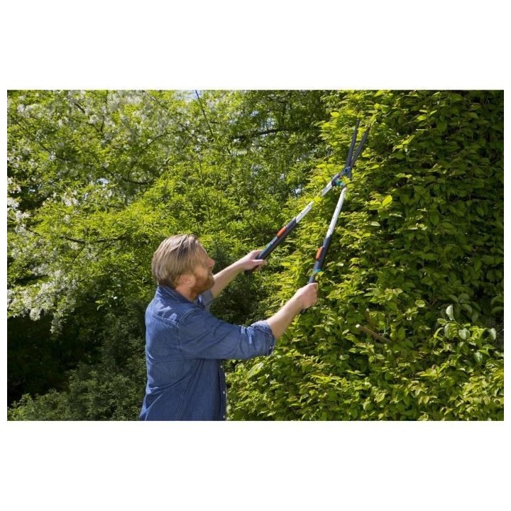 GARDENA Cisaille a haies EasyCut – Lames ondulées – Revetement an