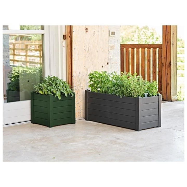 TERAPLAST Jardiniere Trama001 42x40cm - Réserve d'eau et pieds régla