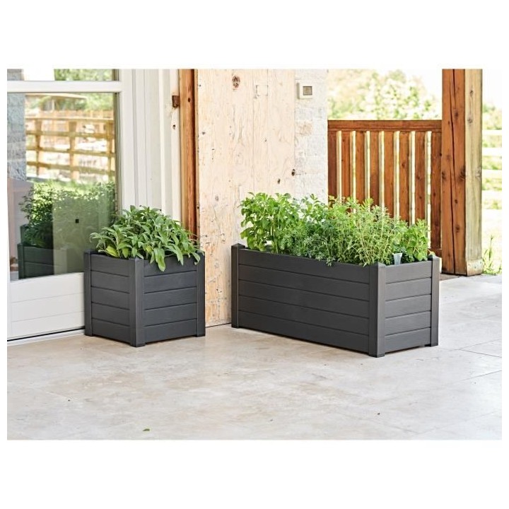 TERAPLAST Jardiniere Trama001 42x40cm - Réserve d'eau et pieds régla
