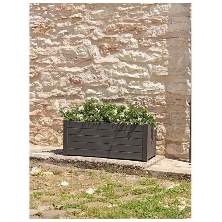 TERAPLAST Jardiniere Trama002 40x100cm - Réserve d'eau et pieds régl
