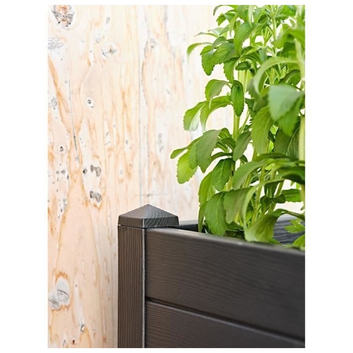 TERAPLAST Jardiniere Trama002 40x100cm - Réserve d'eau et pieds régl