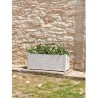 TERAPLAST Jardiniere Trama002 40x100cm - Réserve d'eau et pieds réglables - Blanc cassé