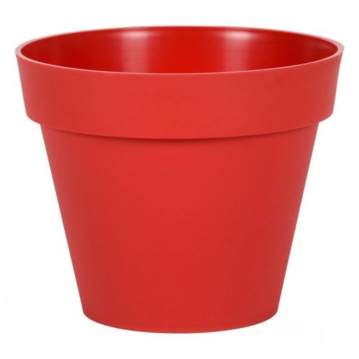 EDA Pot de fleur rond Toscane - Ø 30 x H 26 cm - 10 L - Rouge rubis