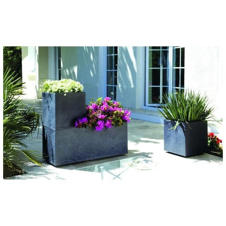 EDA Bac jardiniere Volcania 100 x 40 x 40 cm - 97,6 L - Gris anthracit
