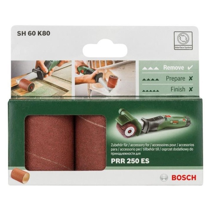 Manchon abrasif Bosch (Grain 80, Largeur Rouleau 60mm, Accessoire pour