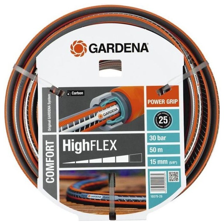 GARDENA Tuyau d'arrosage Comfort HighFlex – Longueur 50m – Ø15mm