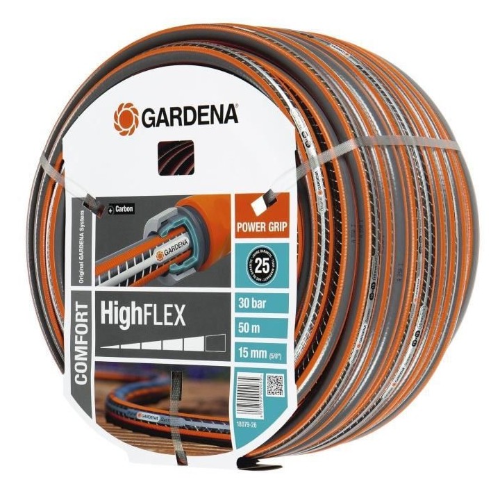 GARDENA Tuyau d'arrosage Comfort HighFlex – Longueur 50m – Ø15mm